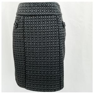 Black & Gray Geometric Pencil Skirt